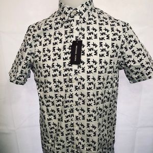 MICHAEL KORS M White & Black Logo Classic Shirt